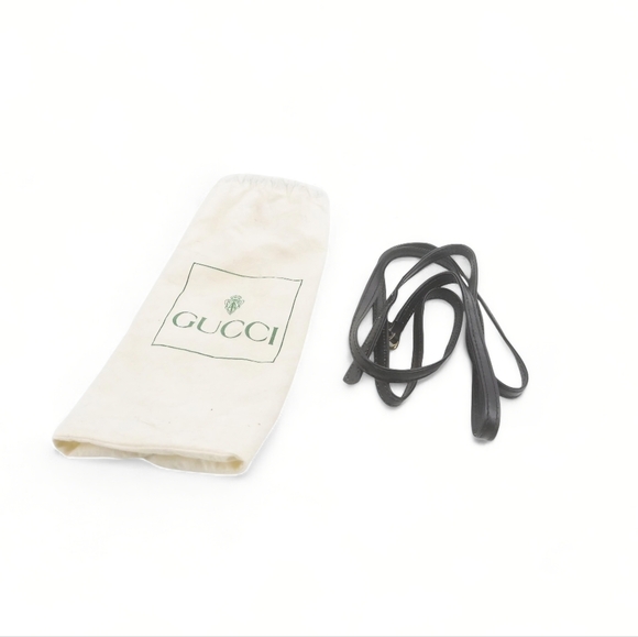 GUCCI Vintage Two Way Shoulder Bag GG Clutch Purse Black Leather - Picture 3 of 8